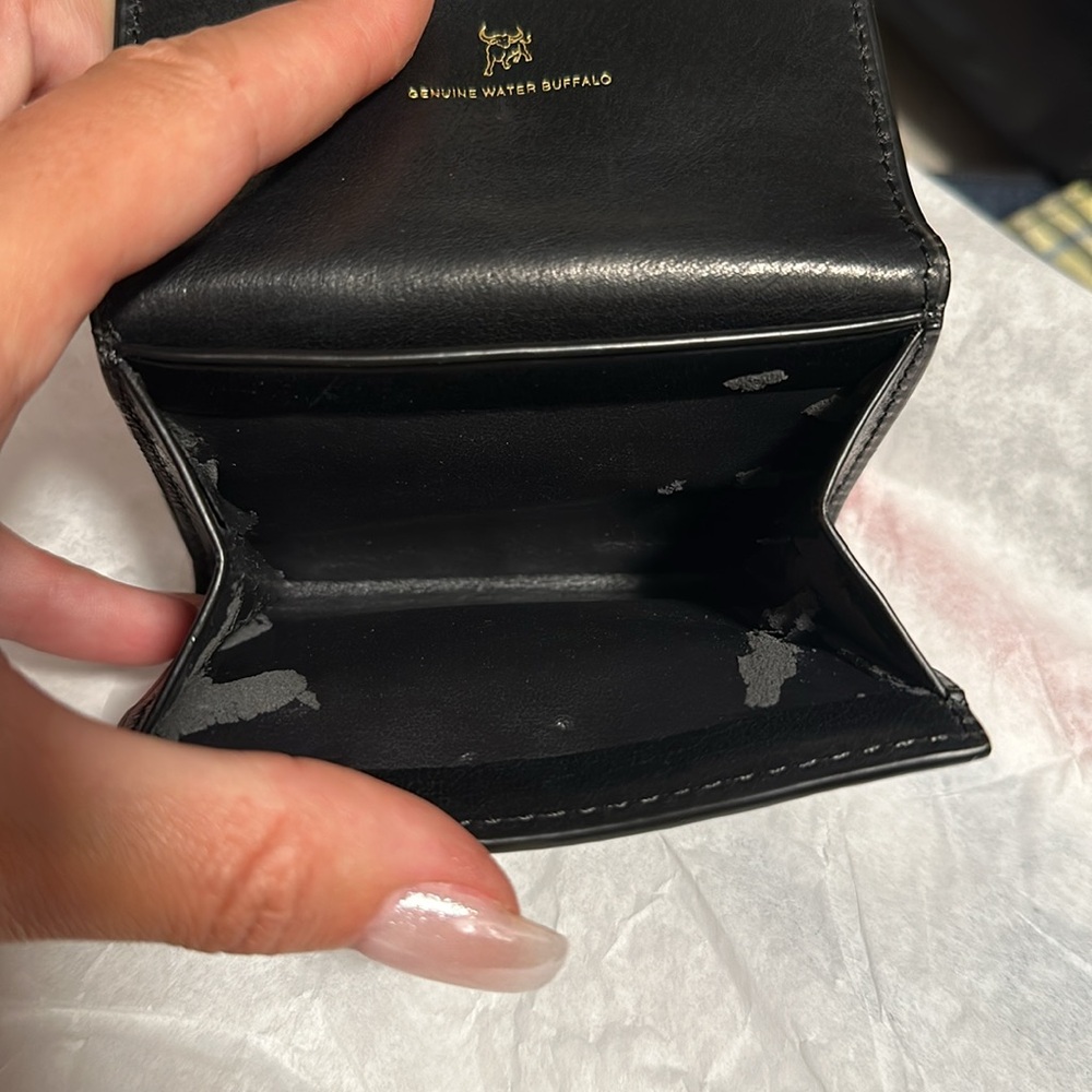 🤑SOLD🤑 Authentic Coach Genuine Water Buffalo black card holder/change purse - Picture 5 of 6